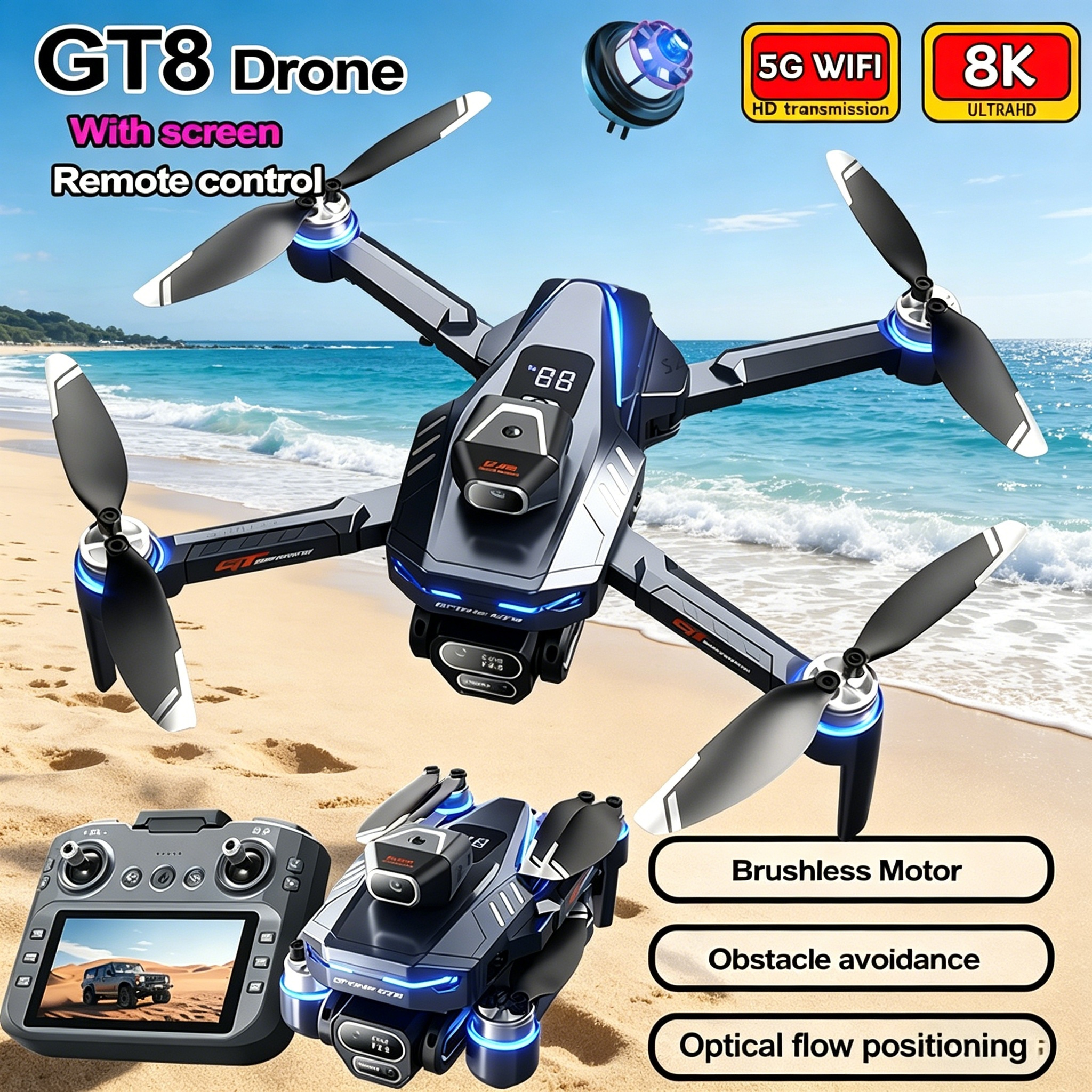 Drone Photogrammetry - New Drone GT8 8K Professional HD