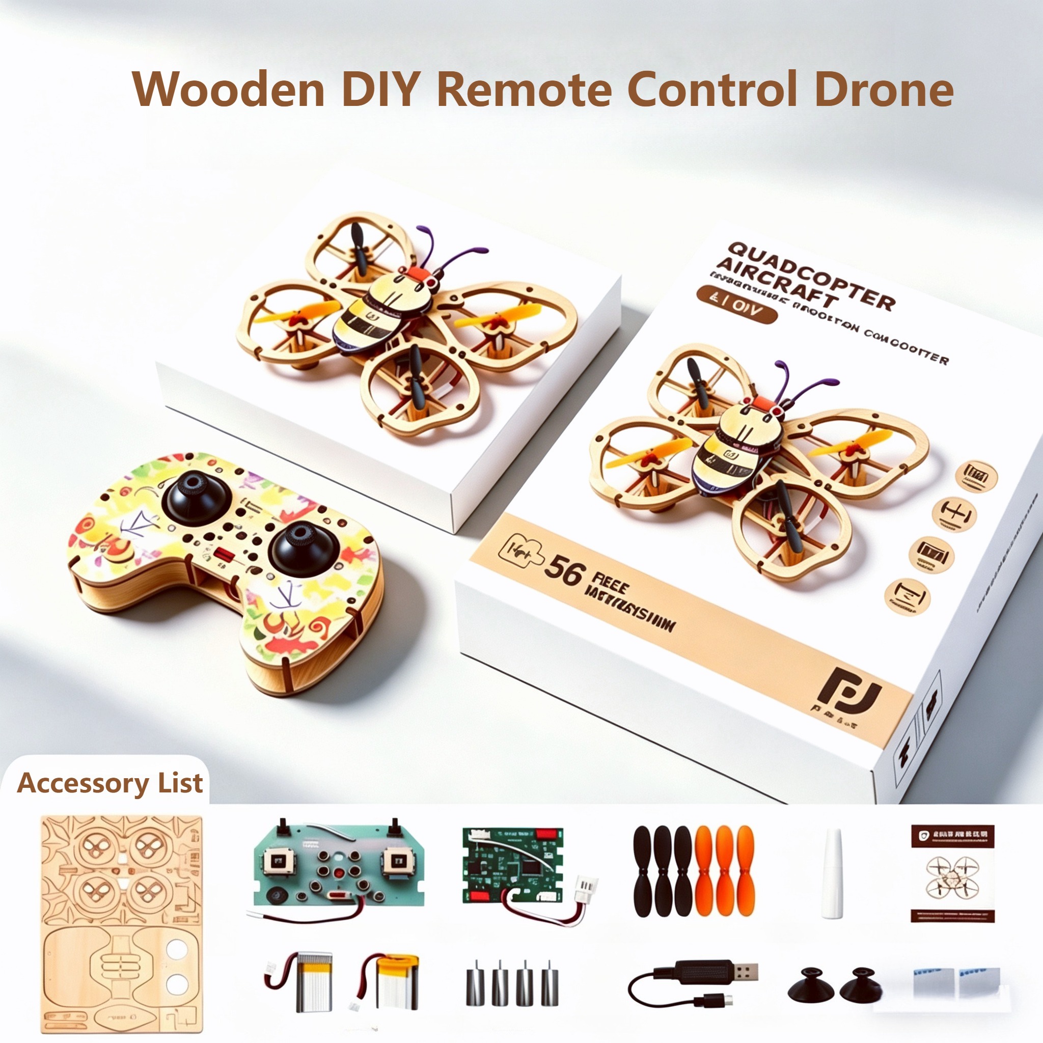 2026 New Wooden DIY Assembled  - Drone Aerial Photography のレビューと価格